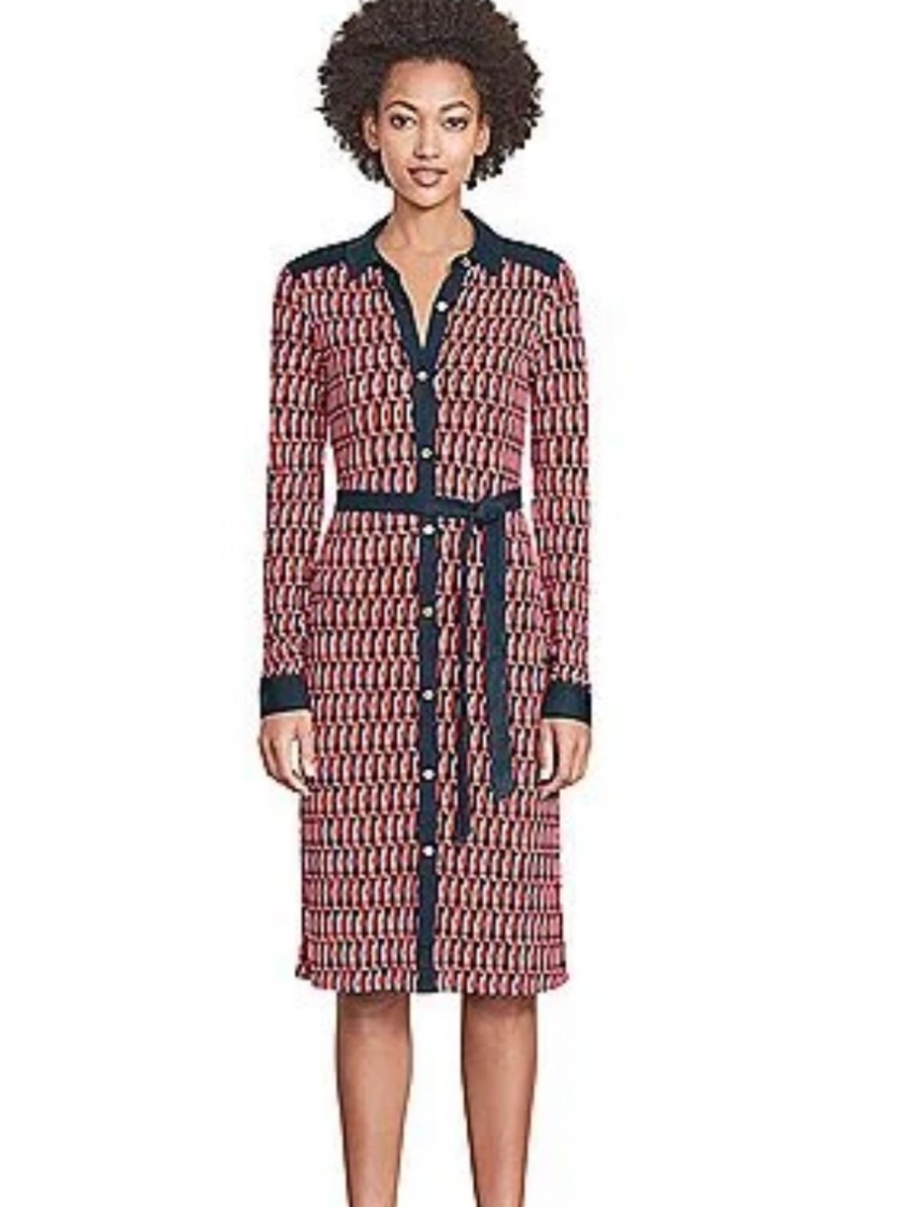 Biden Stretch Jersey Full Button Front Shirt Dress